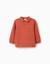 Sweat en coton à col polo et imprimé Orange 1 - vertbaudet enfant 