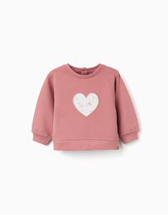 -Sweat en coton avec cœur brodé