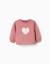 Sweat en coton avec cœur brodé Rose 1 - vertbaudet enfant 