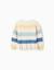Pull en maille rayé à ourlet volanté Blanc 4 - vertbaudet enfant 