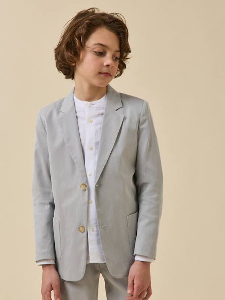 Veste de costume rayée garçon - collection fêtes et mariages Rayure bleu grise 6 - vertbaudet enfant 