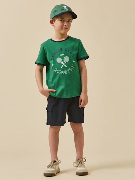T-shirt imprimé garçon - coton biologique Ecru+Menthe 10 - vertbaudet enfant 