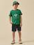 T-shirt imprimé garçon - coton biologique Ecru+Menthe 10 - vertbaudet enfant 
