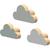 Lot de 3 patères enfant en bois en forme de nuage Gris, vert, bleu 1 - vertbaudet enfant 