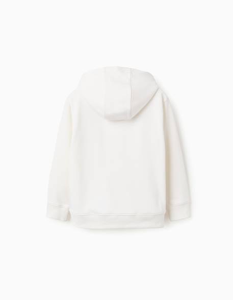 Sweat à capuche avec imprimé et poche à l'avant Blanc+Bleu foncé+Jaune 2 - vertbaudet enfant 