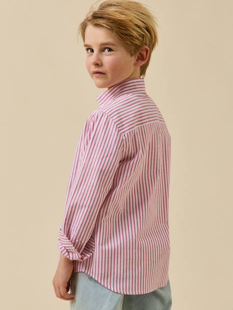 Chemise rayée oxford garçon Rayure bleue+Rayure rouge+Rayure verte 7 - vertbaudet enfant 
