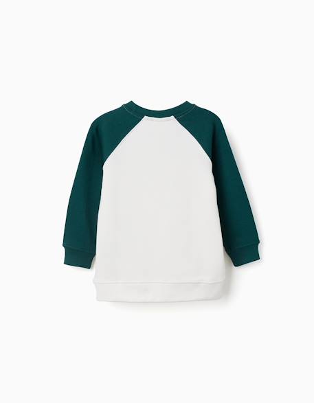 Sweat avec imprimé zy sur la poitrine Bleu foncé+Vert foncé 5 - vertbaudet enfant 