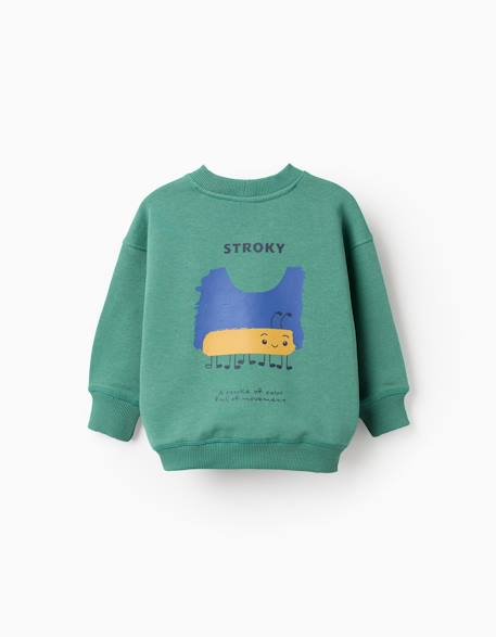 Sweat en coton avec imprimé creative boss Rouge+Vert 5 - vertbaudet enfant 