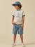 T-shirt imprimé garçon - coton biologique Ecru+Menthe 5 - vertbaudet enfant 