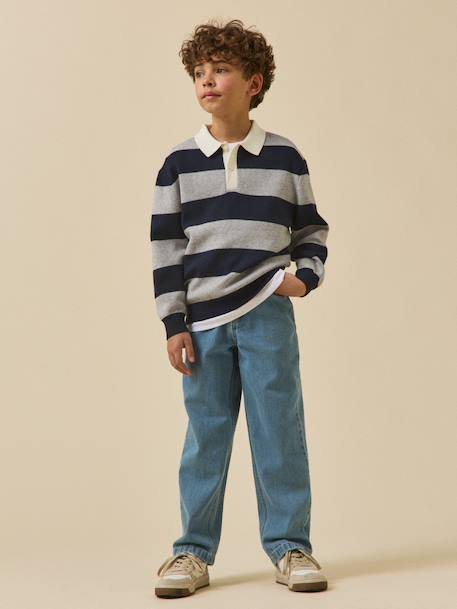 Pull polo garçon Rayure bleue 5 - vertbaudet enfant 