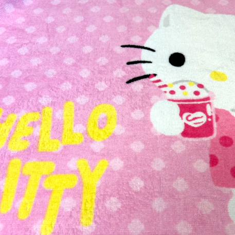 Cape de bain imprimée 100% coton, hello kitty milkshake Rose 3 - vertbaudet enfant 