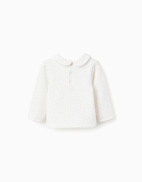 Sweat à doublure en peluche douce et pois Blanc 2 - vertbaudet enfant 