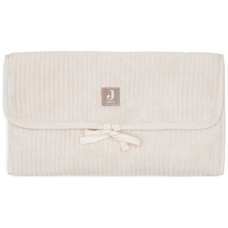 Tapis à langer nomade cloudy rib milky coffee Ecru+Marron 1 - vertbaudet enfant 