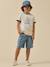 Bermuda cargo garçon Bleu+Tilleul 5 - vertbaudet enfant 