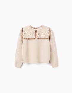 -Pull en maille avec col maxi en crochet b&s