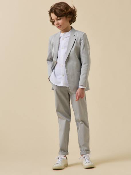 Veste de costume rayée garçon - collection fêtes et mariages Rayure bleu grise 5 - vertbaudet enfant 