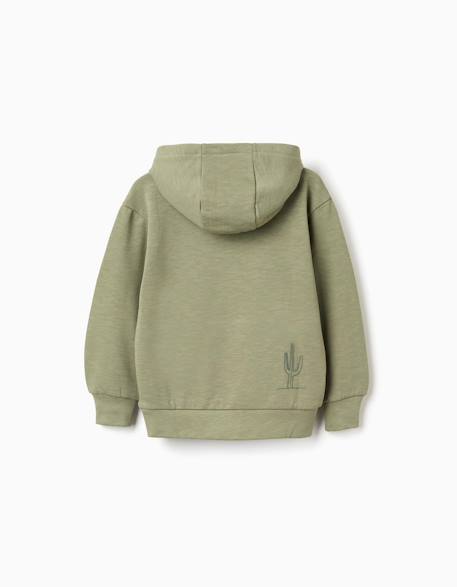 Sweat en coton à capuche et imprimé lanzarote Orange+Vert foncé 6 - vertbaudet enfant 