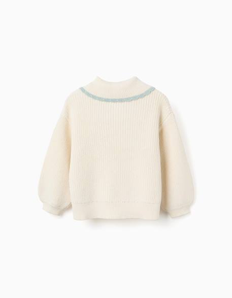 Pull en maille à col en forme de nœud Blanc 3 - vertbaudet enfant 