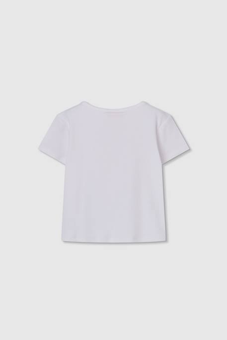 T-shirt fille en coton Blanc 2 - vertbaudet enfant 
