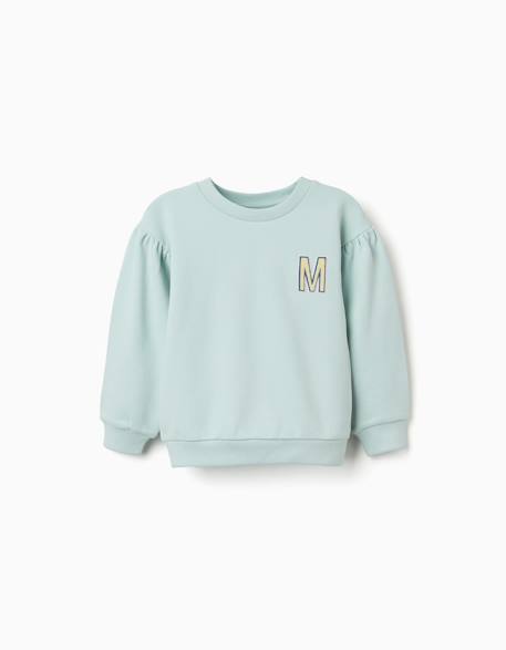 Fille-Sweat en coton avec m brodé