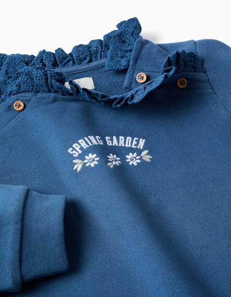 Sweat en coton avec broderie spring garden Blanc 3 - vertbaudet enfant 