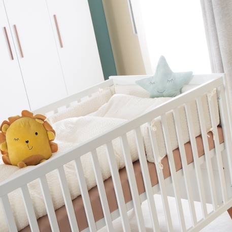 Tour de lit en coton bio seashells Bleu indigo+Écru 8 - vertbaudet enfant 
