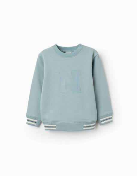 Garçon-Pull, gilet, sweat-Sweat en coton avec n en relief