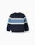Sweat en coton avec bloc de couleurs Bleu 1 - vertbaudet enfant 