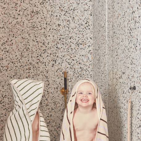 Serviette de bain en coton organique Blanc 3 - vertbaudet enfant 