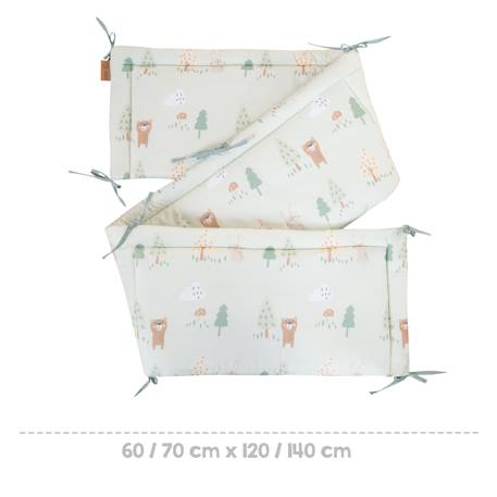 Tour de lit en coton doux woodland buddies Vert pastel 6 - vertbaudet enfant 
