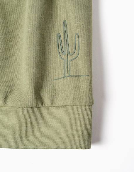 Sweat en coton à capuche et imprimé lanzarote Orange+Vert foncé 8 - vertbaudet enfant 