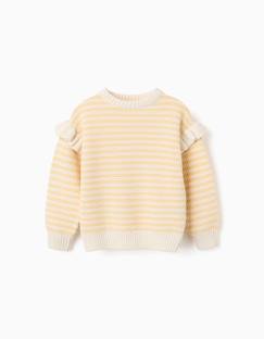 -Pull en maille à rayures et volants