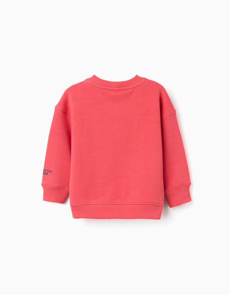 Sweat en coton avec imprimé creative boss Rouge+Vert 2 - vertbaudet enfant 
