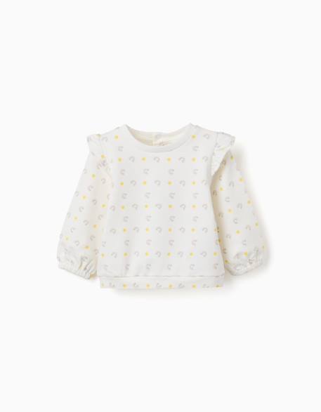 Bébé-Pull, gilet, sweat-Sweat-Sweat en coton à volants et motif