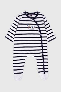 Bébé-Pyjama, surpyjama-Dors bien en jersey rayé - coton