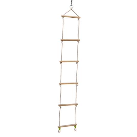 Portique mistral en bois avec 2 balançoires et échelle en corde en pin autoclave Vert 3 - vertbaudet enfant 