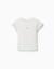 T-shirt côtelé à extrémités ondulées Beige clair 1 - vertbaudet enfant 