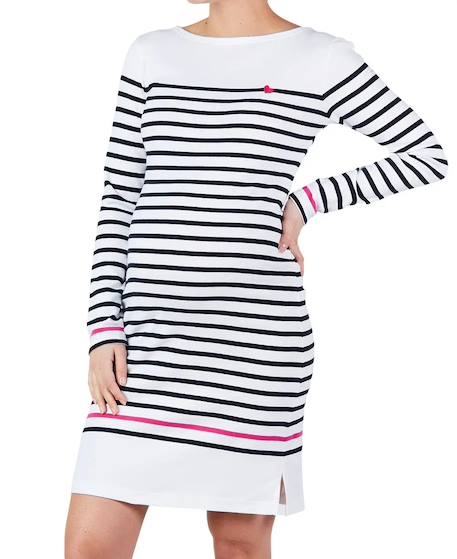 Robe de grossesse marinière quimper Blanc/marine+Rouge/fuchsia 1 - vertbaudet enfant 