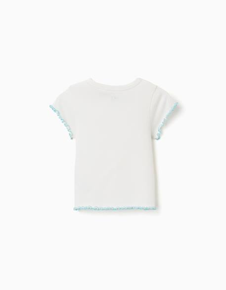 T-shirt côtelé à extrémités ondulées Beige clair 2 - vertbaudet enfant 