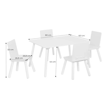 Table rectangulaire enfant bois de pin 4 assises - judith Blanc+Vert 10 - vertbaudet enfant 