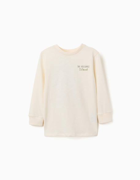 T-shirt en coton à manches longues lanzarote Beige clair 1 - vertbaudet enfant 