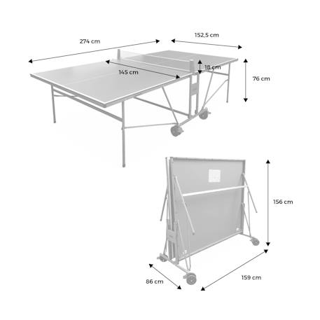 Table de ping pong indoor, avec 4 raquettes et 6 balles, pour utilisation intérieure, sport tennis de table Bleu 3 - vertbaudet enfant 