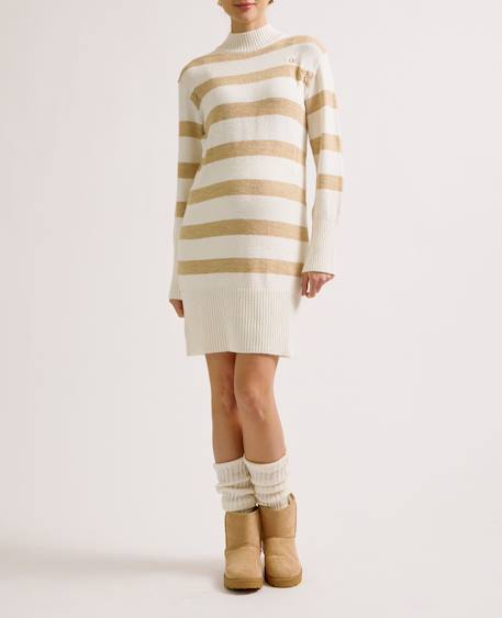 Robe pull de grossesse et d'allaitement normandie Ivoire+Noir / blanc 1 - vertbaudet enfant 