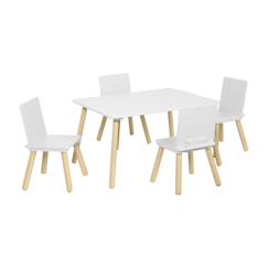Chambre et rangement-Table rectangulaire enfant bois de pin 4 assises - judith