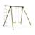Portique mistral en bois avec 2 balançoires et échelle en corde en pin autoclave Vert 1 - vertbaudet enfant 