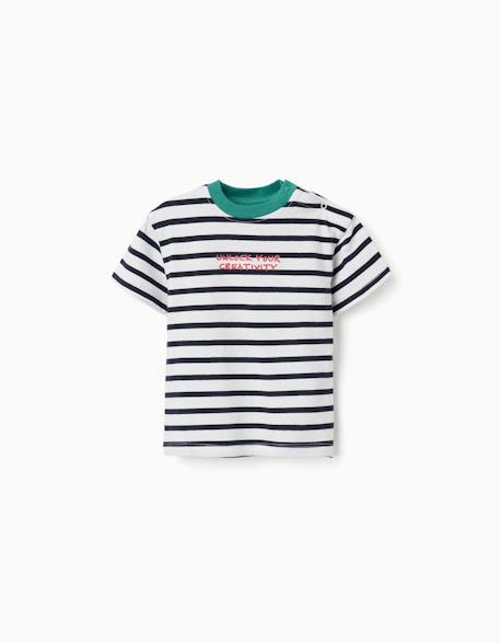 Bébé-T-shirt, sous-pull-T-shirt en coton à rayures et imprimé
