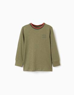Garçon-T-shirt, polo, sous-pull-T-shirt-T-shirt en coton à manches longues et broderie cactus garden