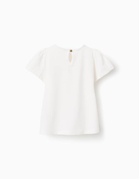 T-shirt en coton avec imprimé fleurs d'amour Blanc 2 - vertbaudet enfant 