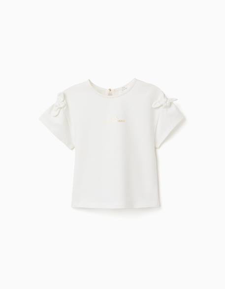 Fille-T-shirt avec imprimé et nœuds décoratifs