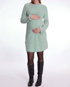 Vêtements de grossesse-Robe pull de grossesse et d'allaitement honey